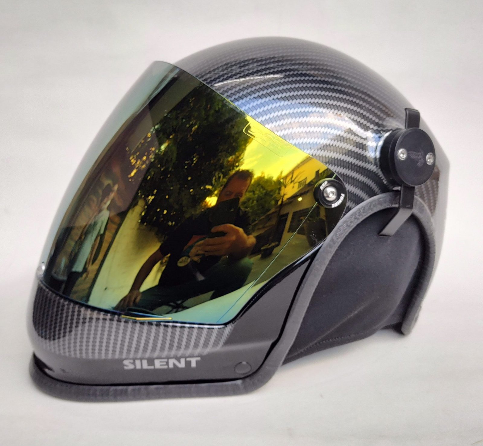 CAPACETE SILENT FUL FACE COR CARBON COLORS COM INTERCOMUNICADOR BLUETOOTH V6 PRO E CABO PRA RADIO - Imagem 19