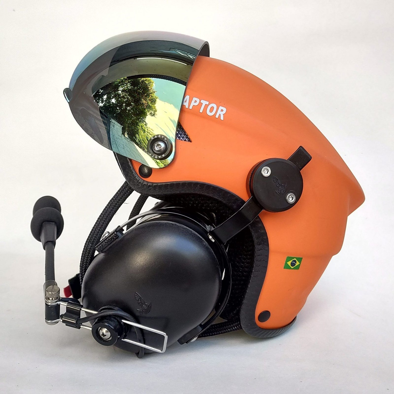 CAPACETE RAPTOR COR LARANJA FOSCO COM VISEIRA - Imagem 4
