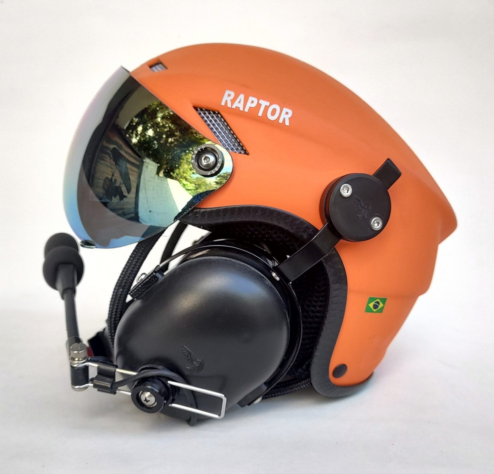 CAPACETE RAPTOR COR LARANJA FOSCO COM VISEIRA
