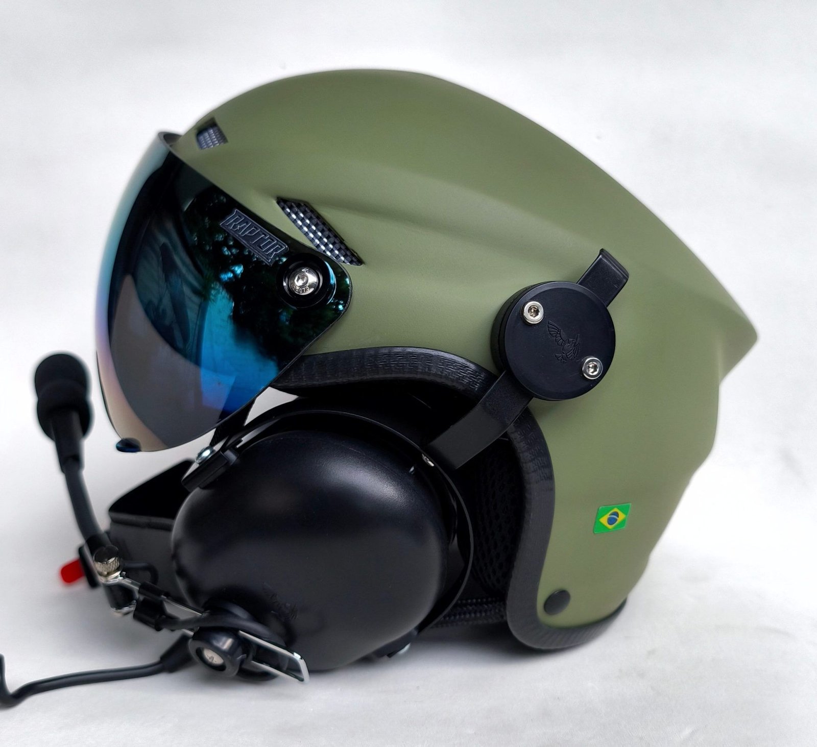 CAPACETE RAPTOR COR VERDE FOSCO MILITAR COM VISEIRA - Imagem 4