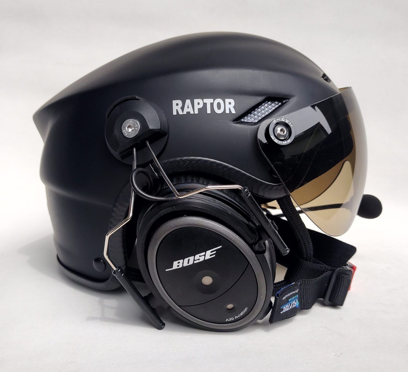 CAPACETE RAPTOR COM FONIA BOSE A20 BLUETOOTH DUAL PLUG PARA AVIAÇÃO. - Imagem 4