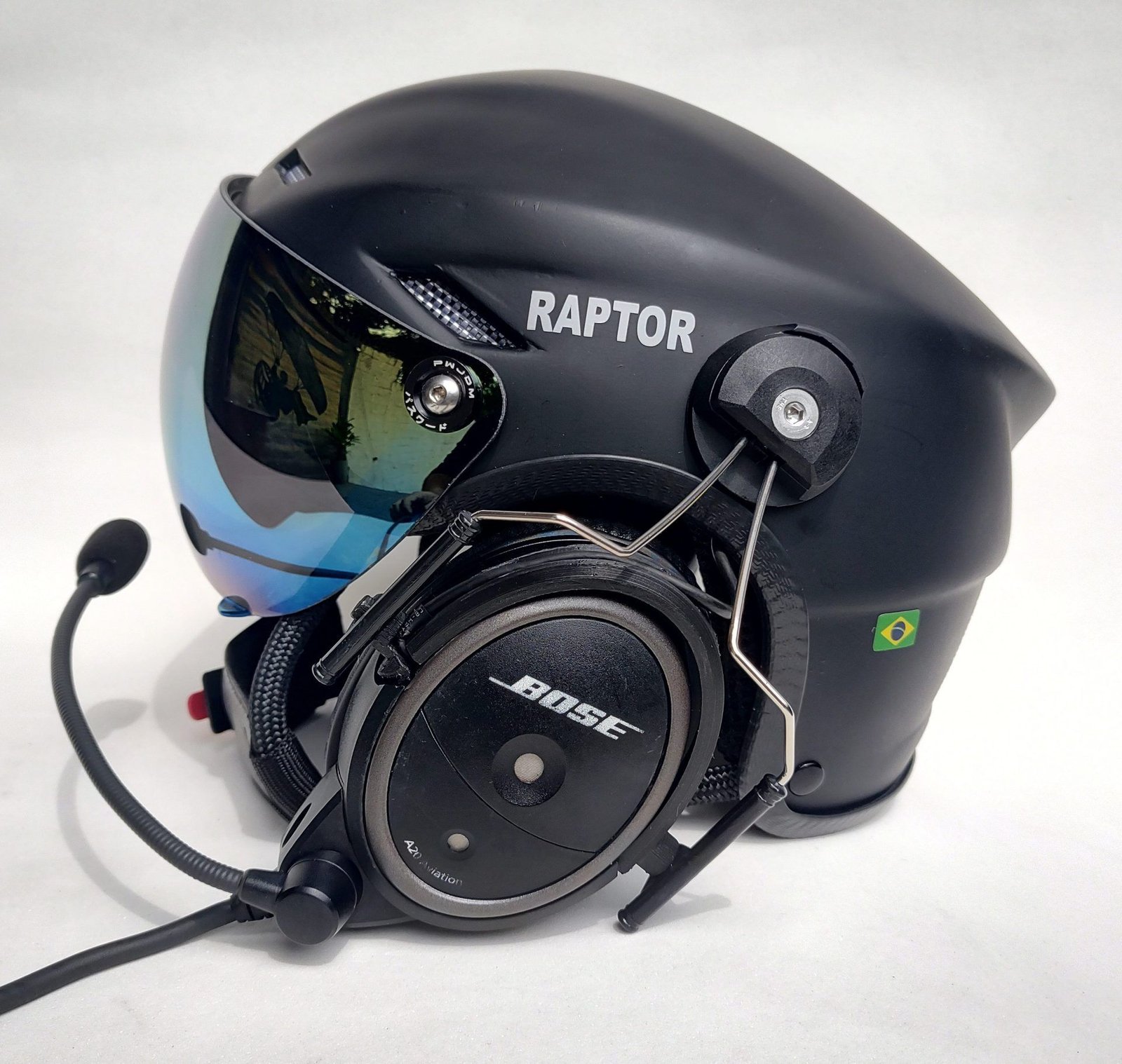 CAPACETE RAPTOR COM FONIA BOSE A20 BLUETOOTH DUAL PLUG PARA AVIAÇÃO. - Imagem 10