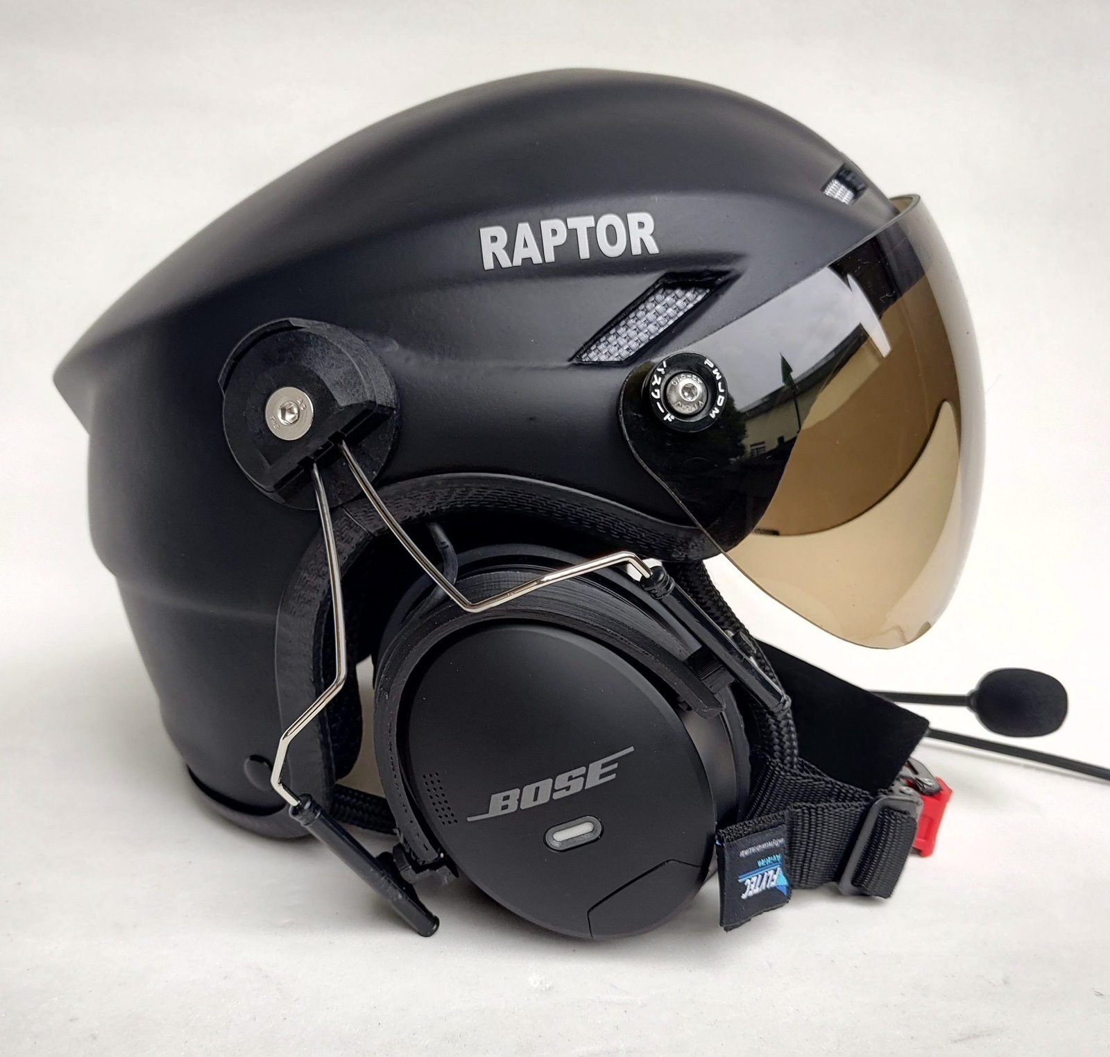 CAPACETE RAPTOR COM FONIA BOSE A30 BLUETOOTH DUAL PLUG PARA AVIAÇÃO. - Imagem 9