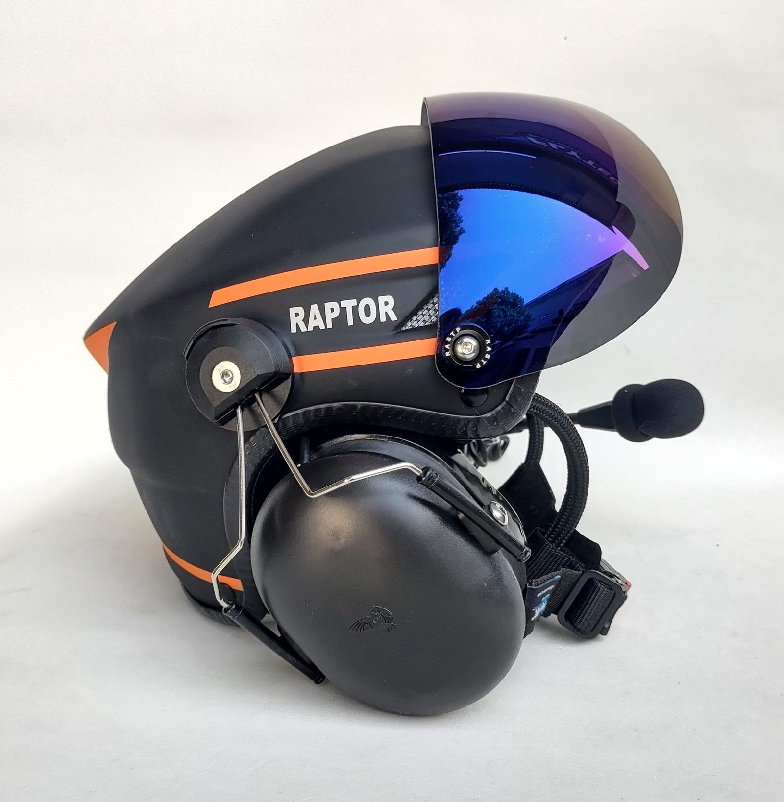 CAPACETE RAPTOR PLUS PINTURA PRETO FOSCO COM FAIXAS LARANJA - Imagem 8
