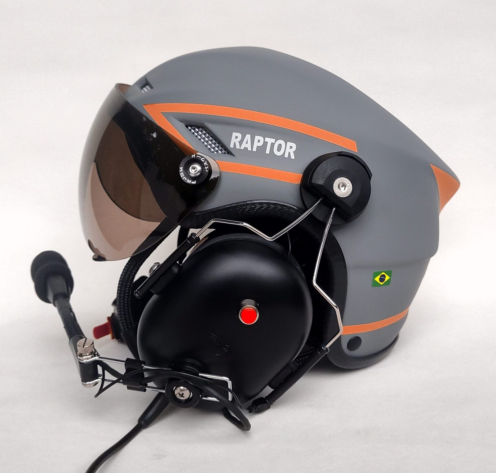 CAPACETE RAPTOR PLUS PINTURA AZUL FOSCO COM FAIXAS CINZA - Imagem 7